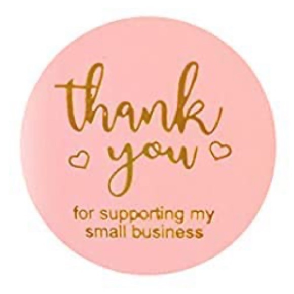 500 Thank you stickers 1” pink - Picture 5 of 9